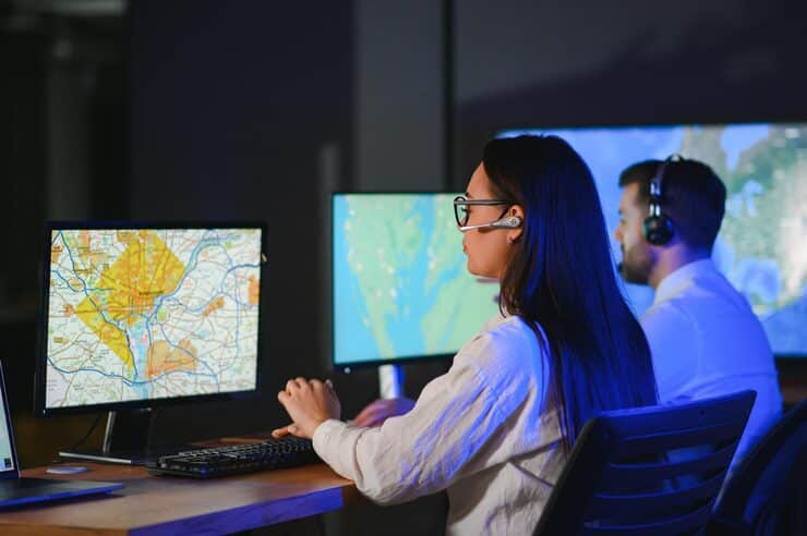 diverse call center operators team use computers consulting clients office 255667 67372